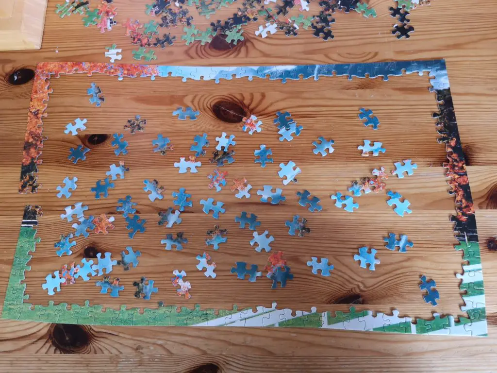 A jigsaw in progress