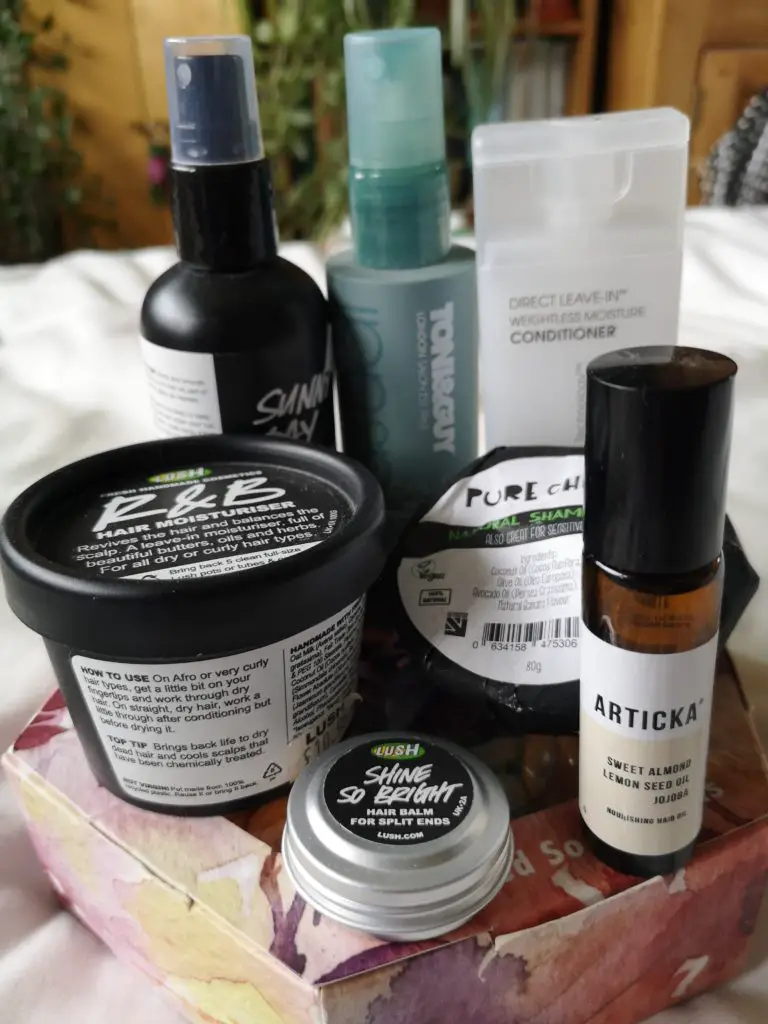 A selection of hair products I own that are suitable for the Curly Girl Method.