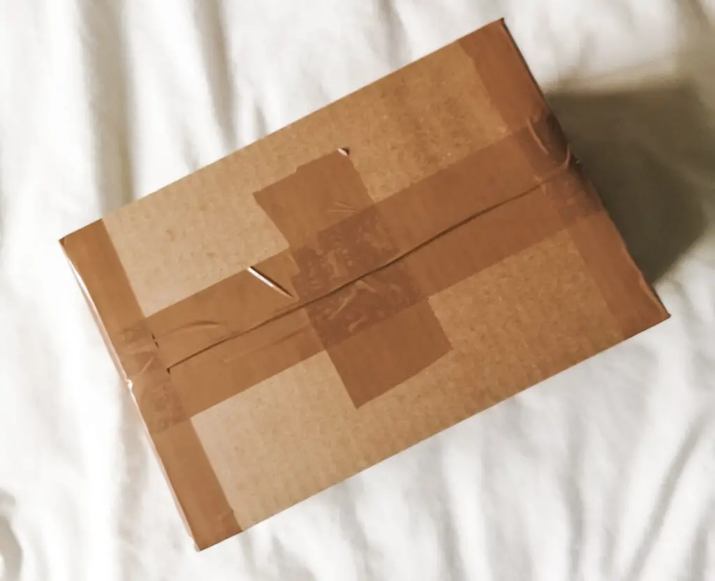 A sealed cardboard box.
