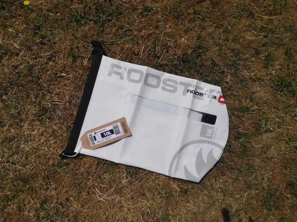 A white dry bag by Rooster.