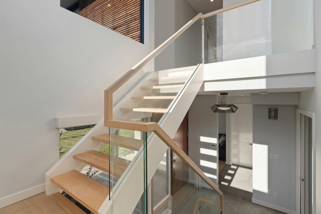 A modern staircase in a modern house.