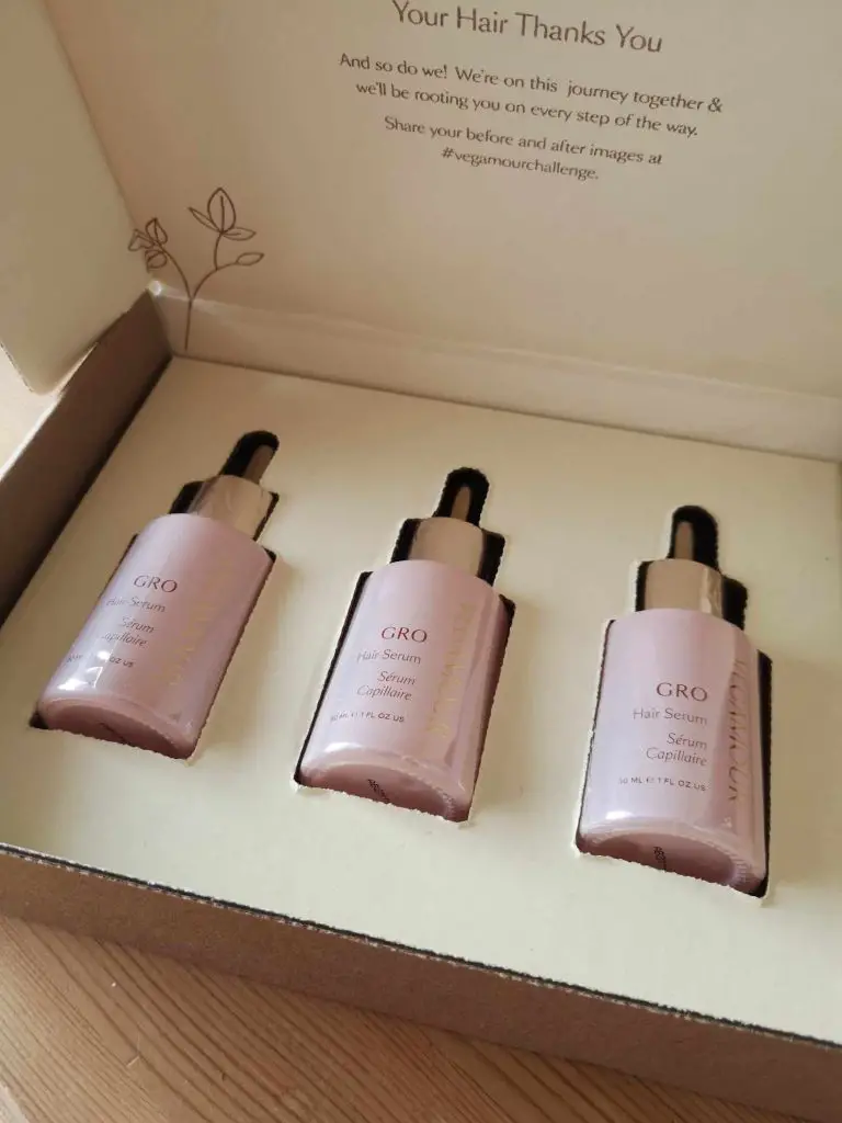 A set of three bottles of Vegamour GRO Hair Serum